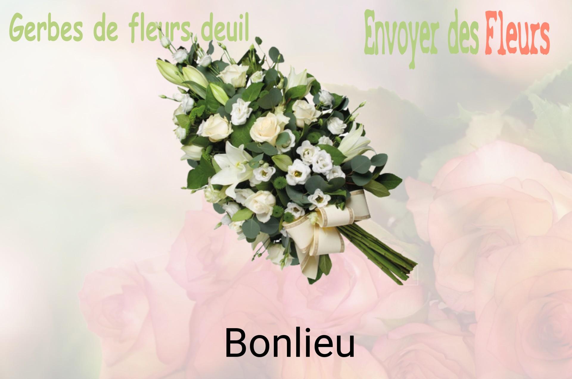 Gerbe de fleurs de deuil livrée à Bonlieu
